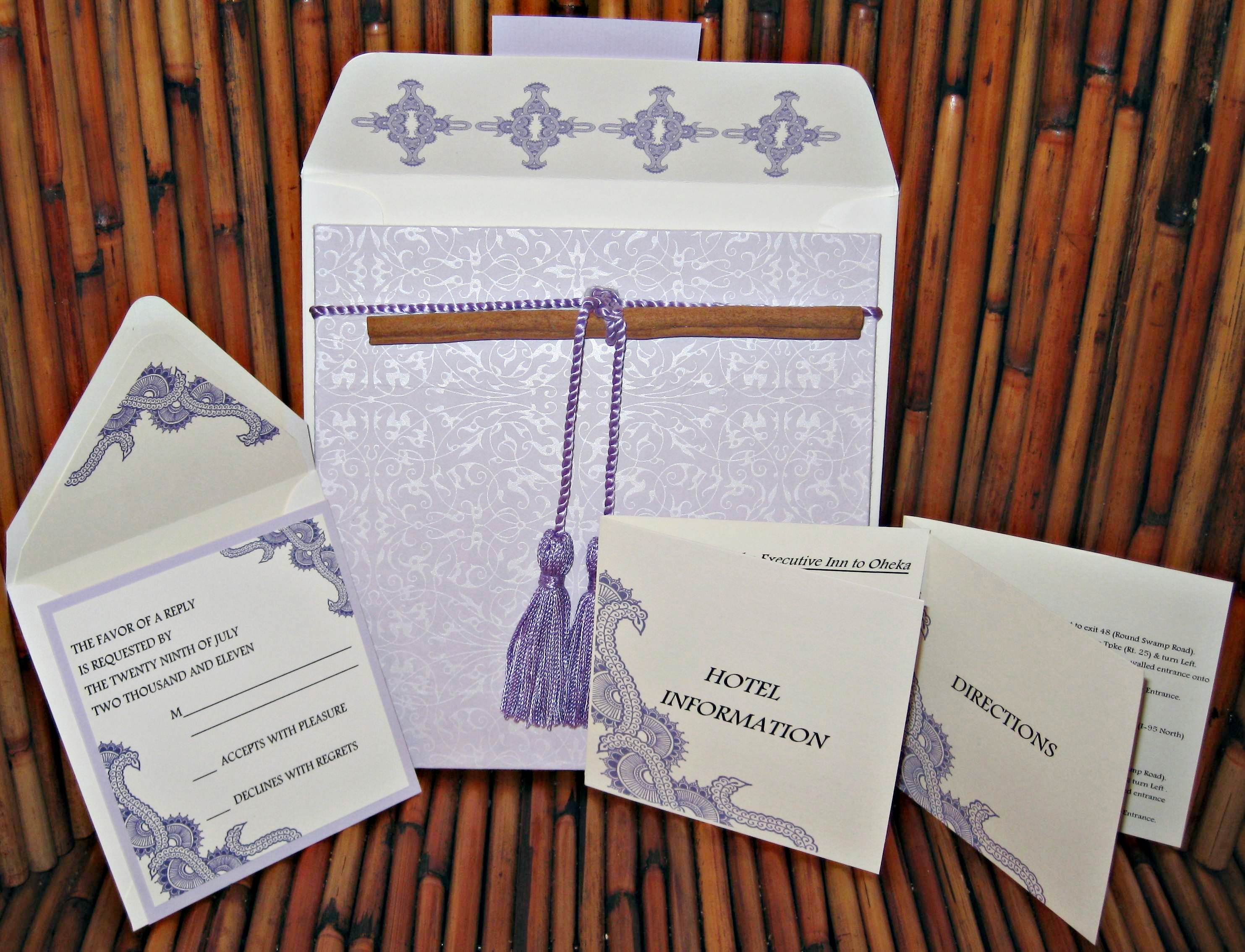 Purple wedding invite